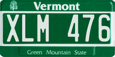 VT license plate XLM476