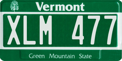 VT license plate XLM477