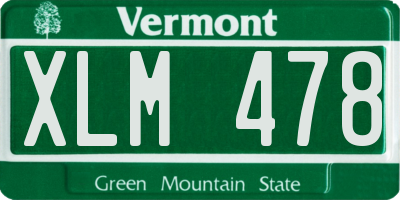 VT license plate XLM478