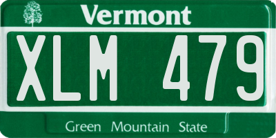 VT license plate XLM479