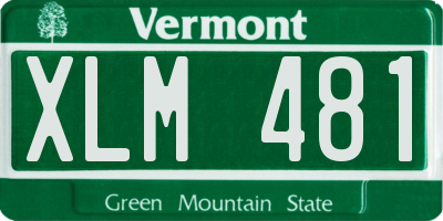 VT license plate XLM481