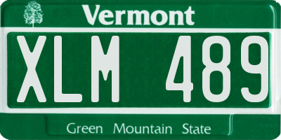 VT license plate XLM489