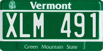VT license plate XLM491