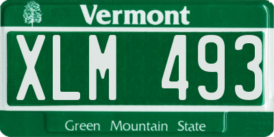 VT license plate XLM493