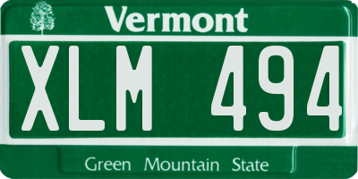 VT license plate XLM494