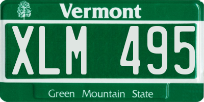 VT license plate XLM495