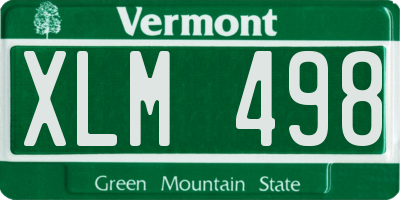 VT license plate XLM498