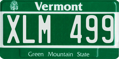 VT license plate XLM499