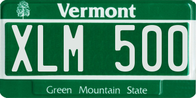 VT license plate XLM500