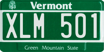 VT license plate XLM501