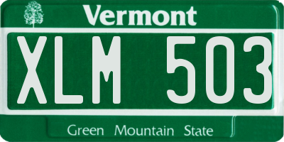 VT license plate XLM503