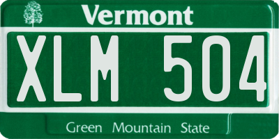 VT license plate XLM504