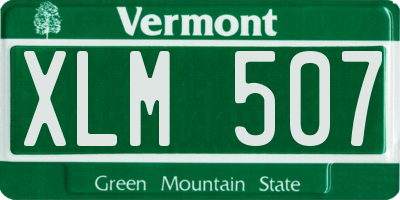 VT license plate XLM507