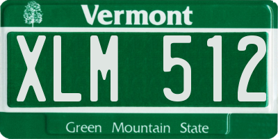 VT license plate XLM512