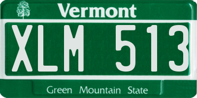 VT license plate XLM513