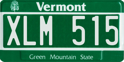 VT license plate XLM515