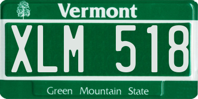 VT license plate XLM518