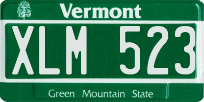 VT license plate XLM523