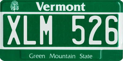 VT license plate XLM526