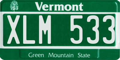 VT license plate XLM533