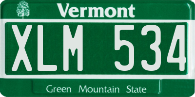 VT license plate XLM534