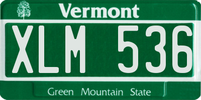 VT license plate XLM536
