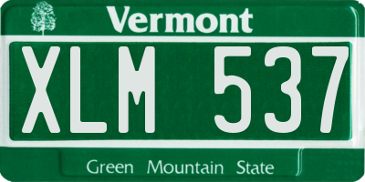 VT license plate XLM537