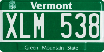 VT license plate XLM538