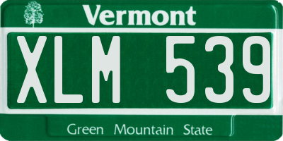 VT license plate XLM539