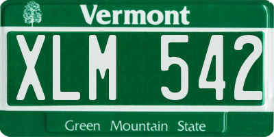 VT license plate XLM542
