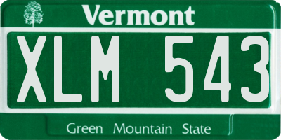 VT license plate XLM543