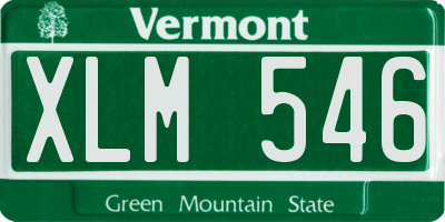 VT license plate XLM546