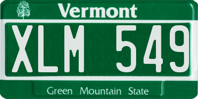 VT license plate XLM549