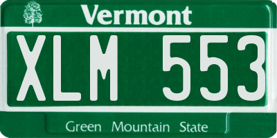 VT license plate XLM553