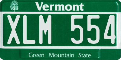 VT license plate XLM554