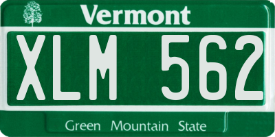 VT license plate XLM562