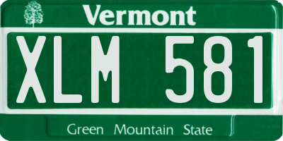 VT license plate XLM581