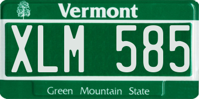 VT license plate XLM585