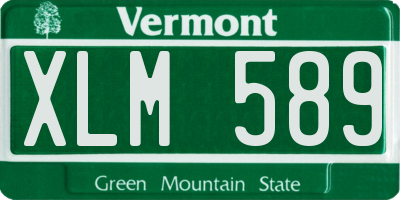 VT license plate XLM589