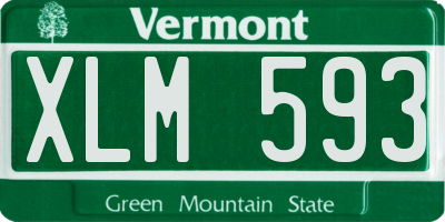 VT license plate XLM593
