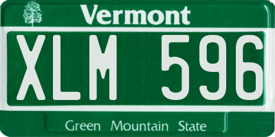 VT license plate XLM596