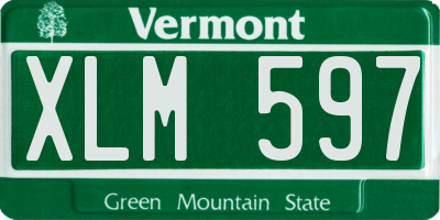 VT license plate XLM597