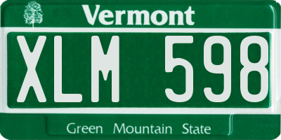 VT license plate XLM598