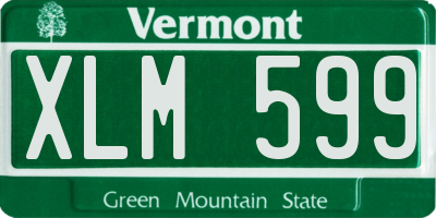 VT license plate XLM599