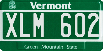 VT license plate XLM602