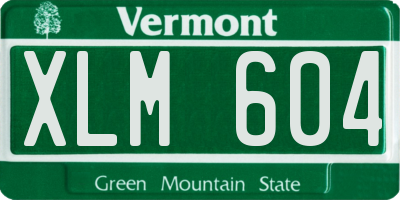 VT license plate XLM604