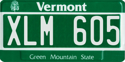 VT license plate XLM605