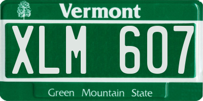 VT license plate XLM607
