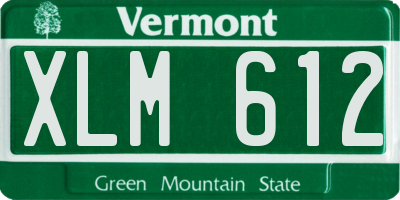 VT license plate XLM612