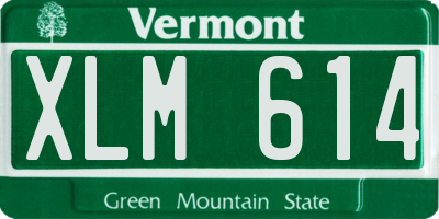 VT license plate XLM614